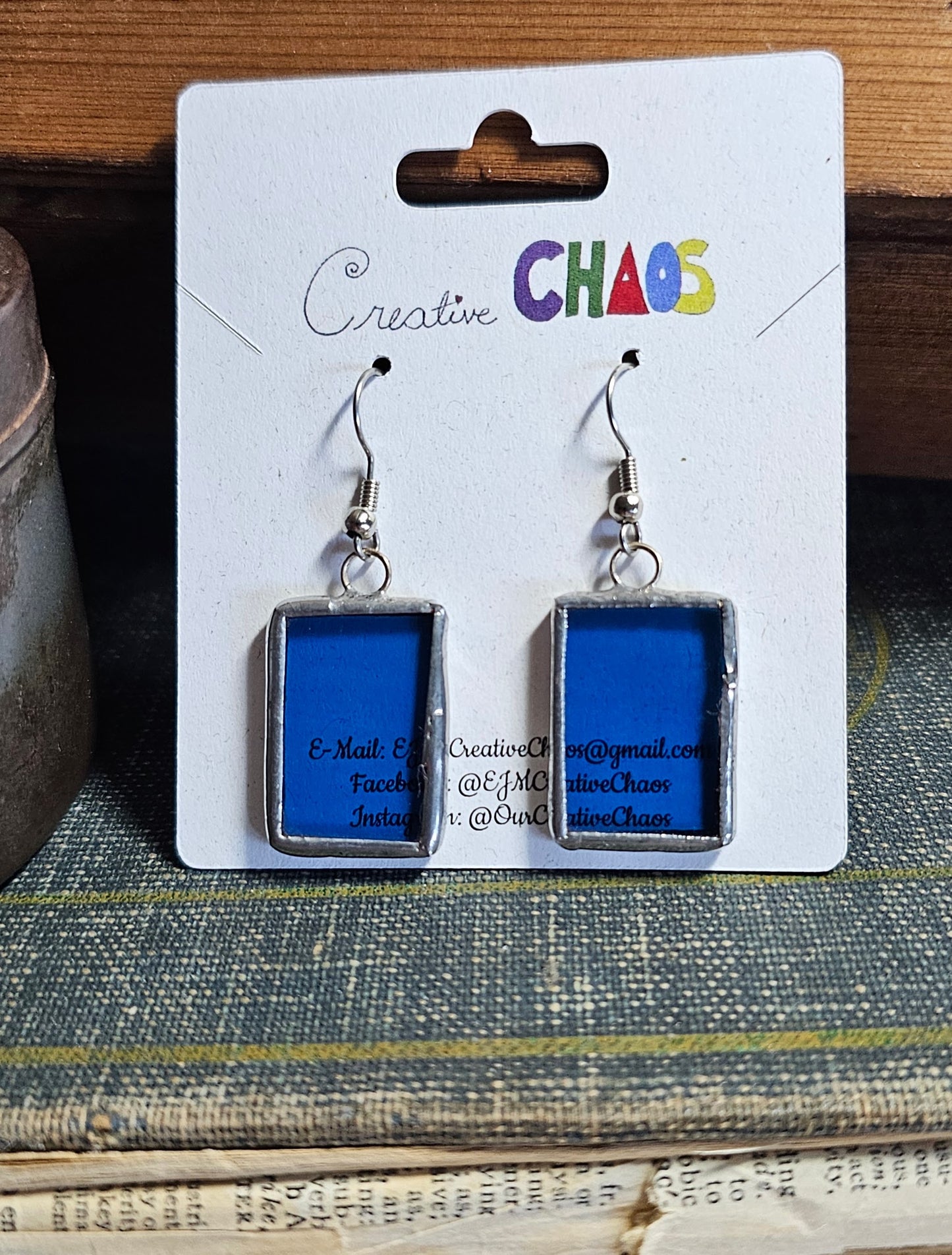 Azure Stained Glass Earrings