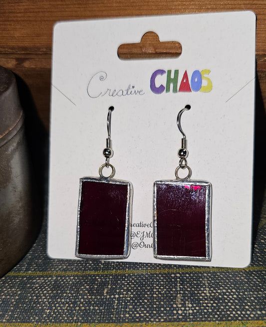 Vibrant, Fiery Red Stained Glass Earrings